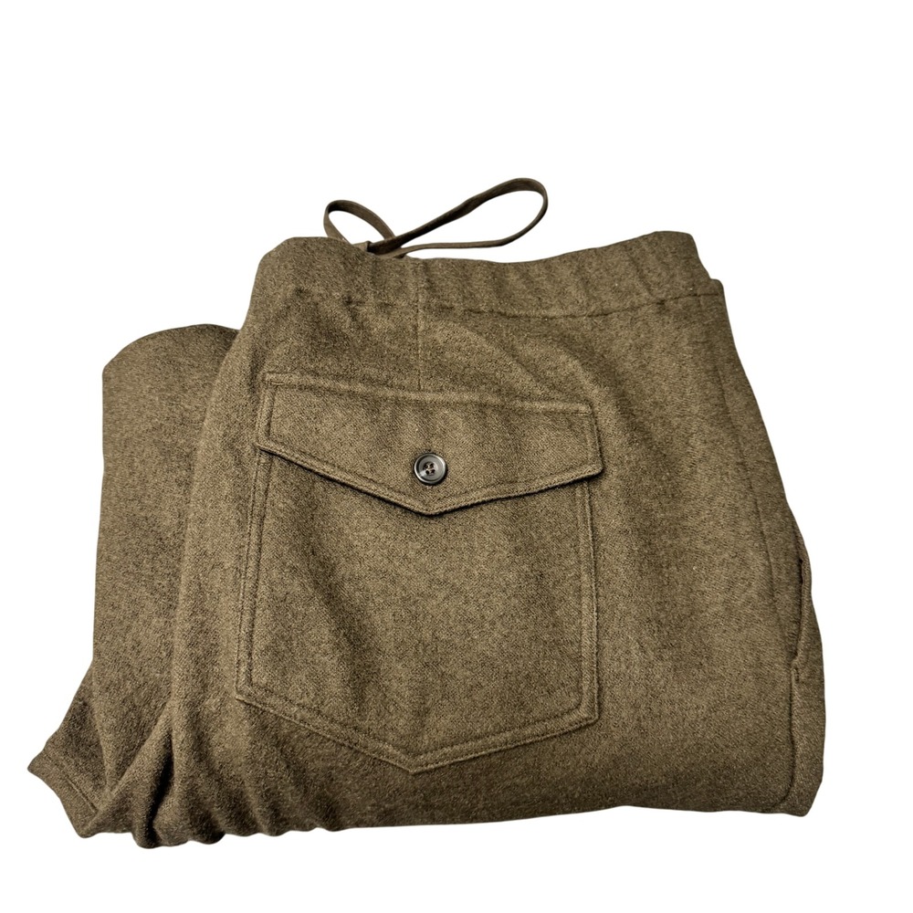 COS Wool Blend Trousers Mens XL (40x28) Drawstring Elastic Waist Brown Classic